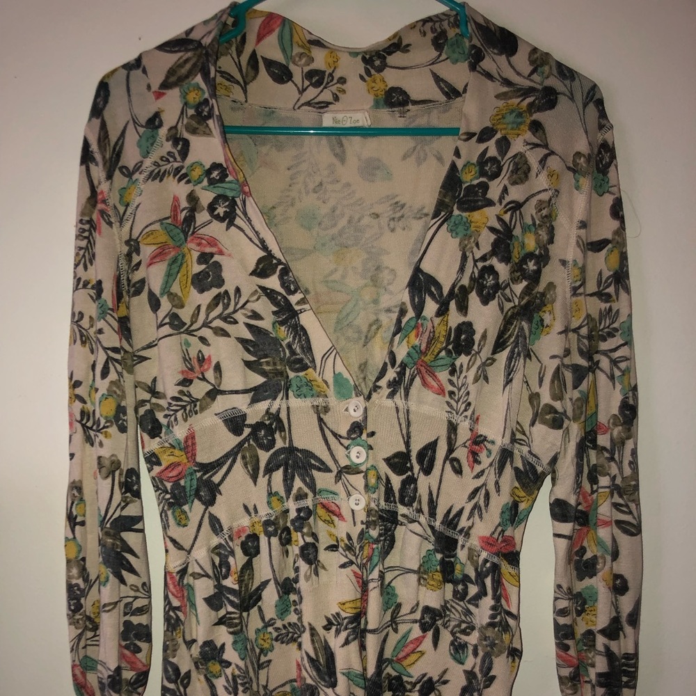 NIC+ZOE Floral Print Cardigan - Multicolor